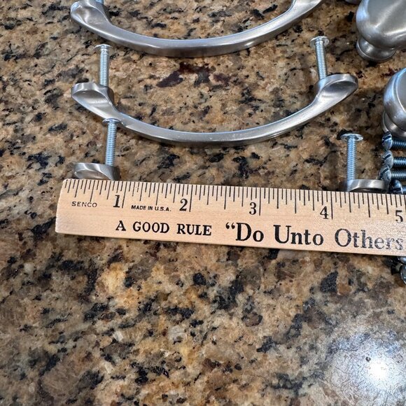 Satin Nickel Cabinet Knobs & Handles Set 11 Knobs & 3 Handles - Picture 2 of 13